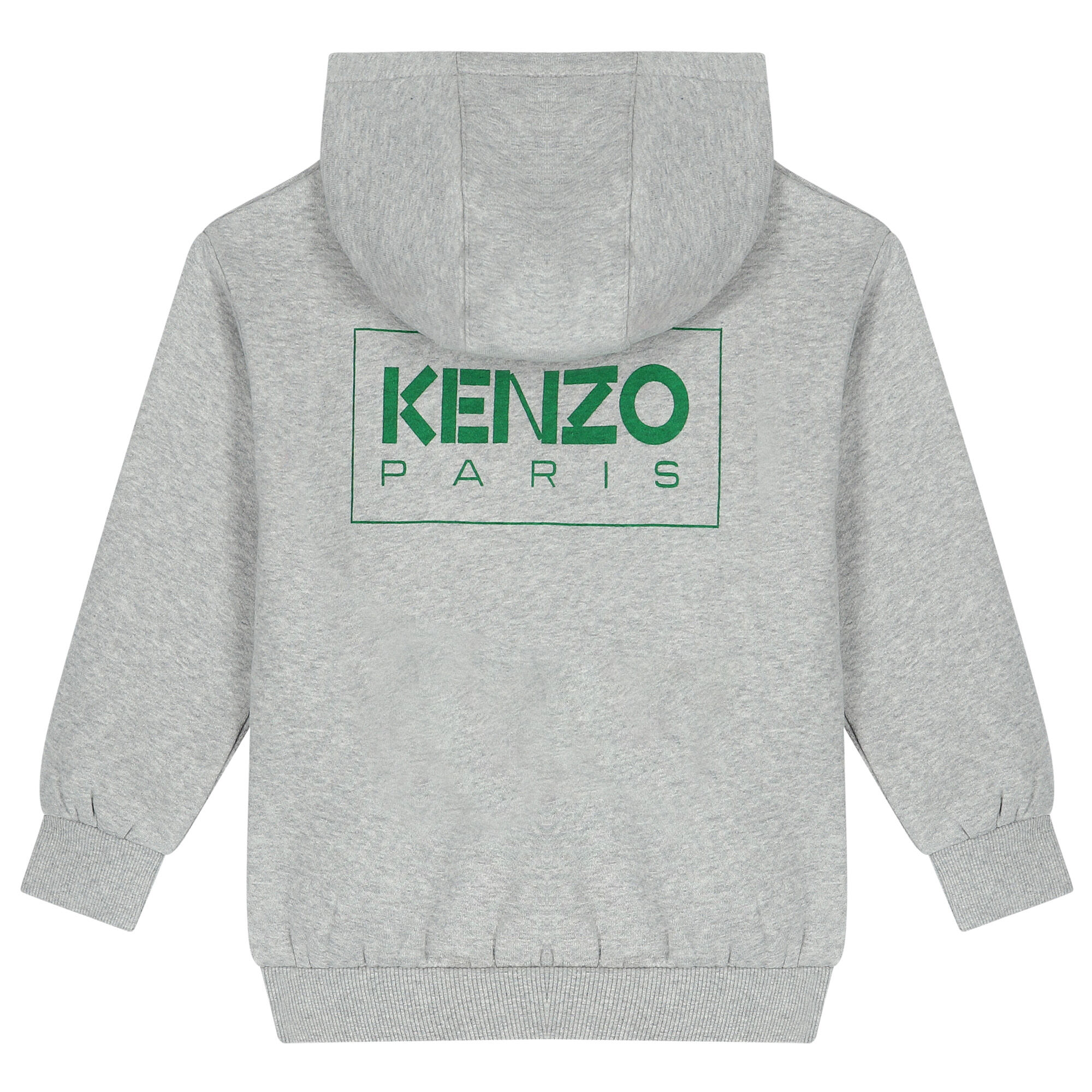 KENZO KIDS Boys Grey Logo Hooded Zip Up Top Junior Couture USA